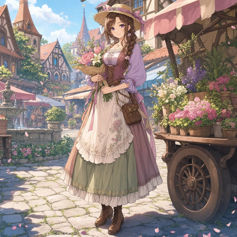 fantasy flower seller outfit