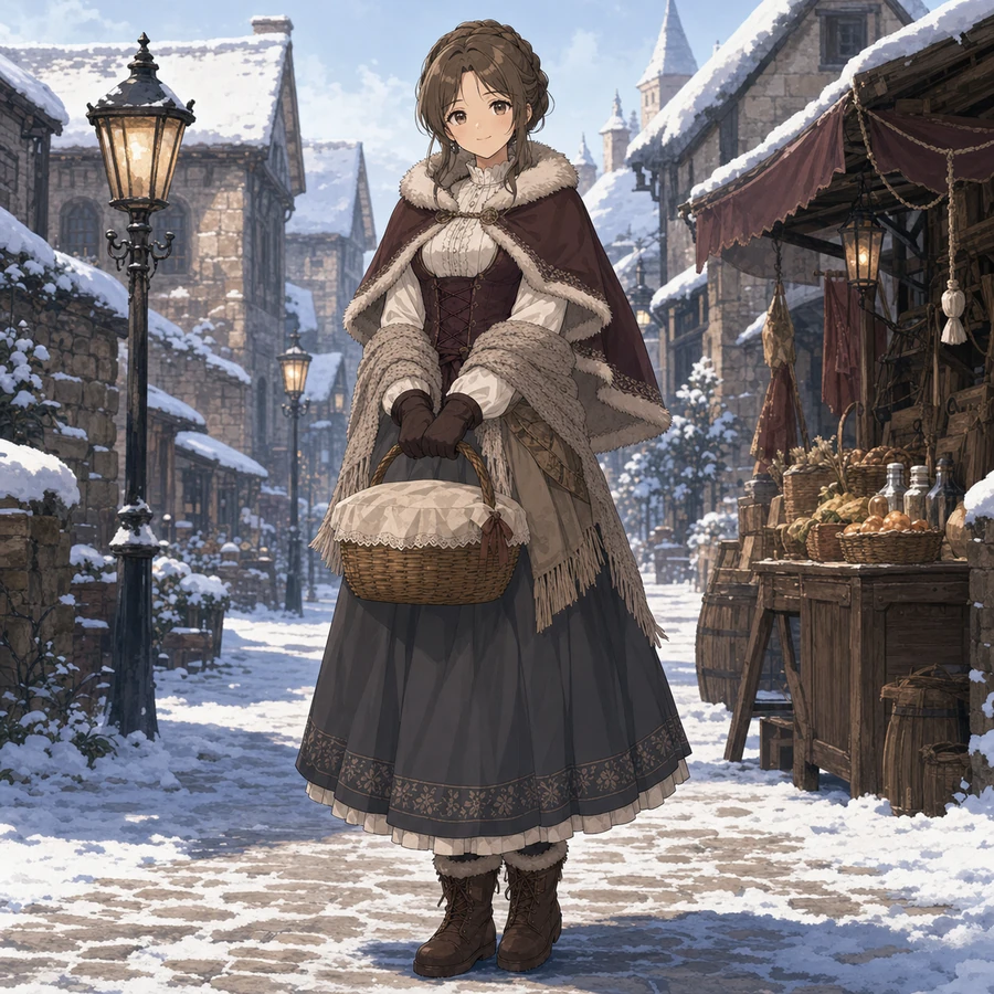 winter fantasy townswoman outfit