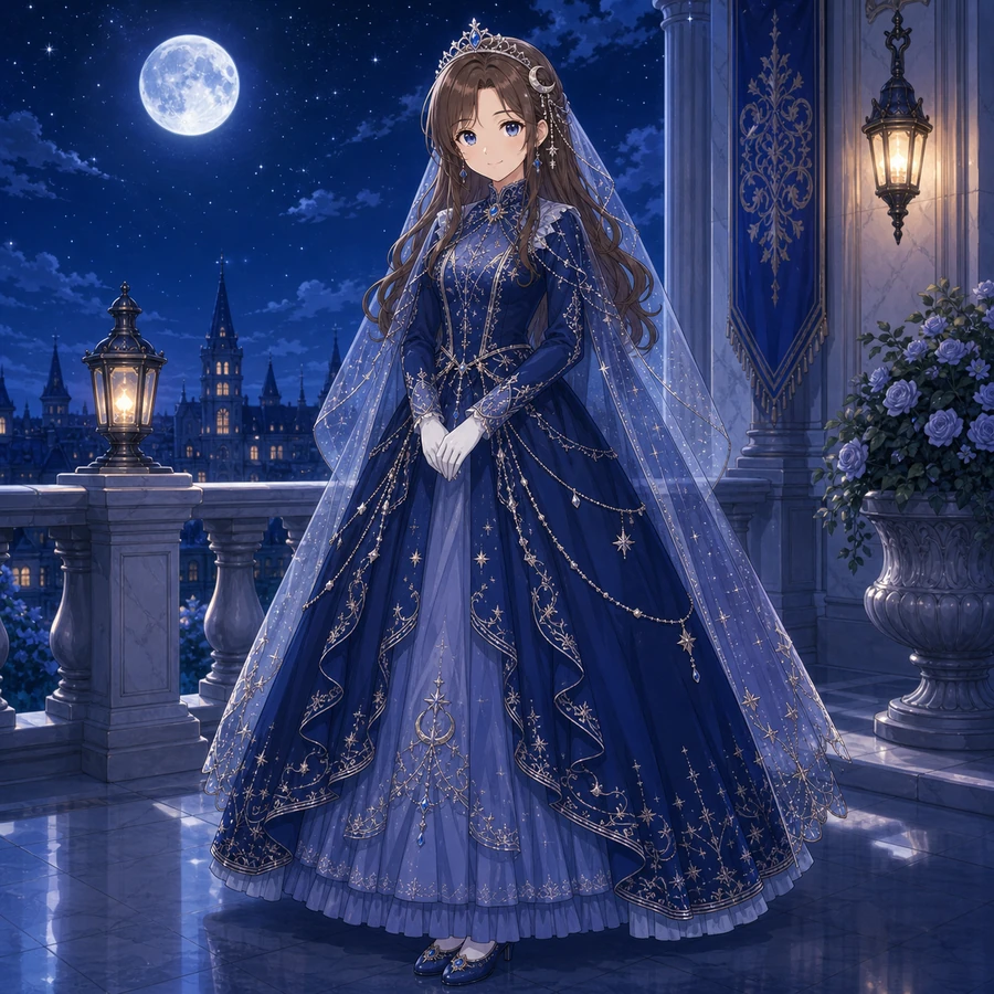 moonlit blue princess dress
