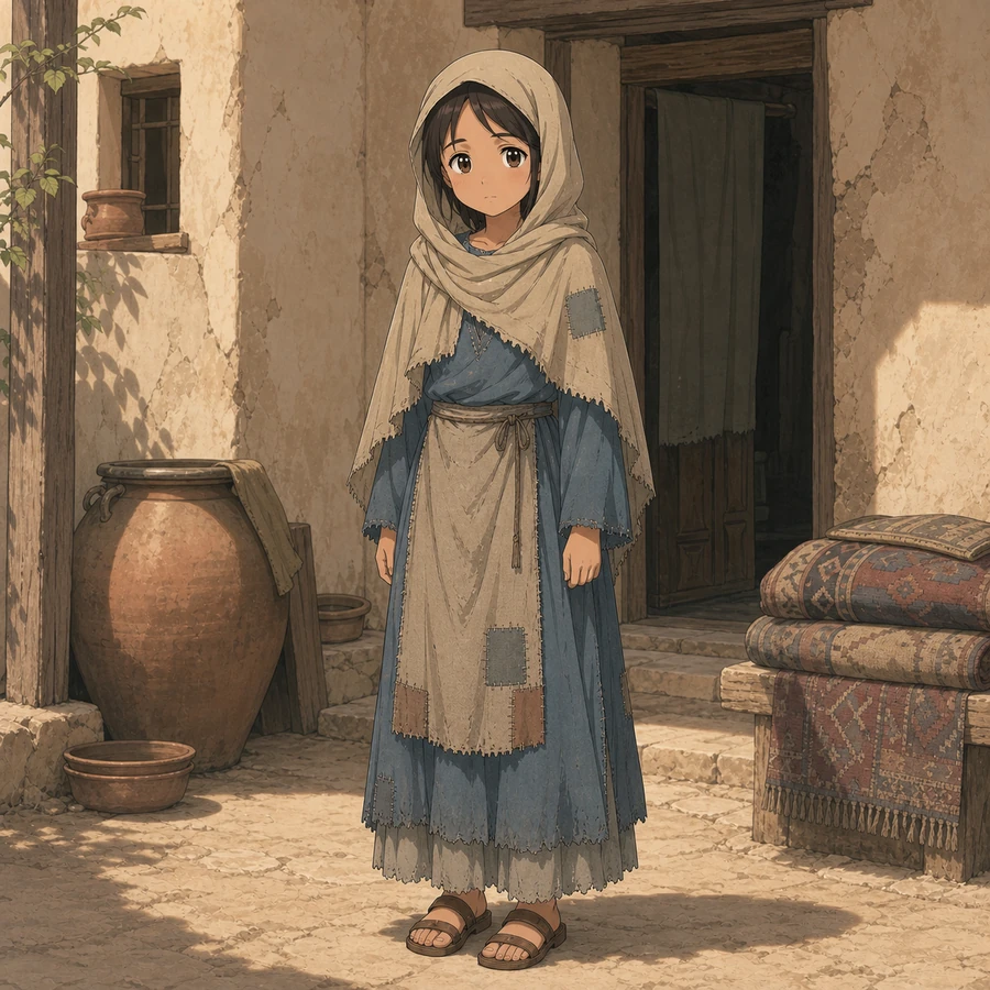 middle eastern poor girl market basket outfit