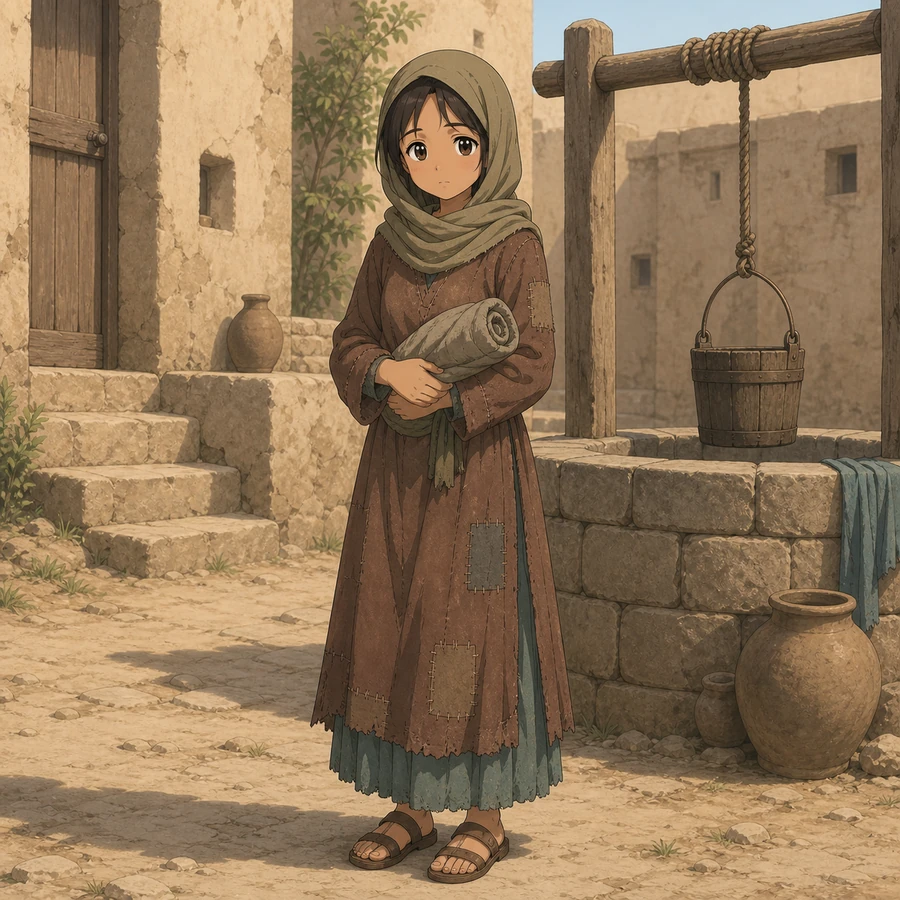 middle eastern poor girl bread stall outfit