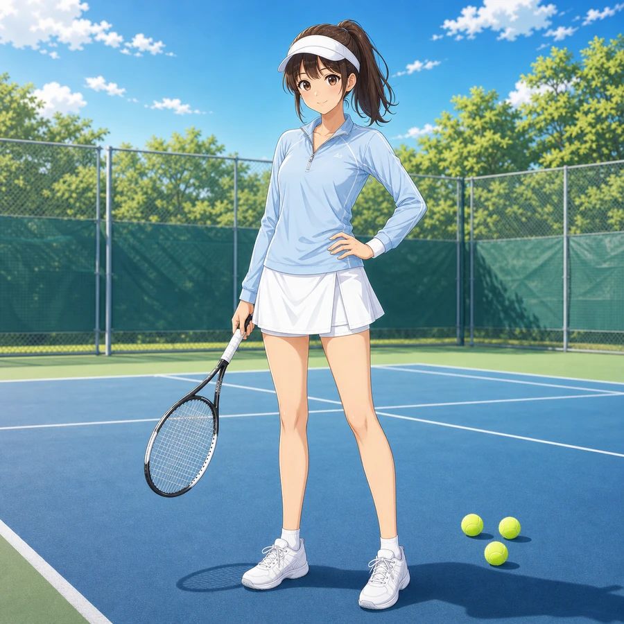tennis club long-sleeve practice outfit