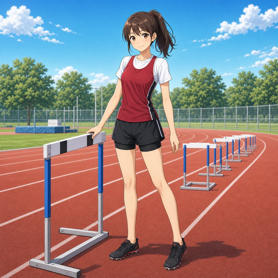 track club hurdle practice outfit