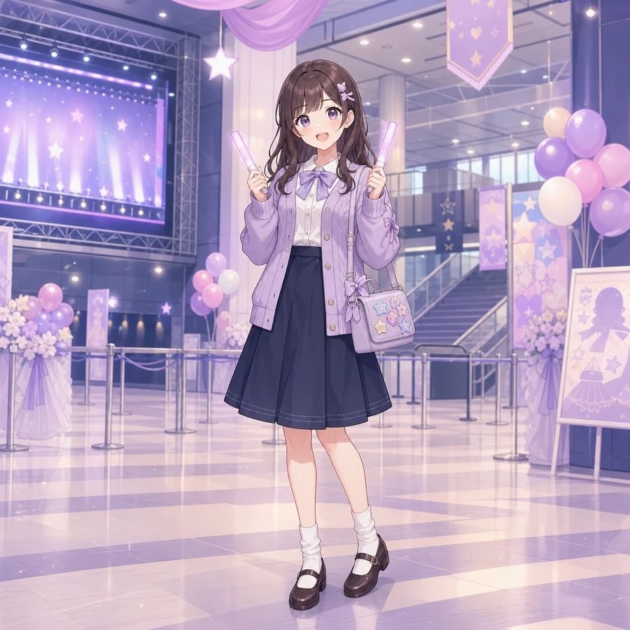 pastel oshikatsu fan outfit