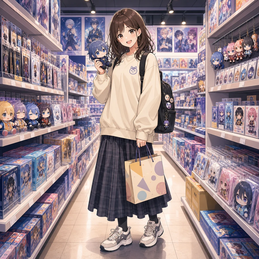 anime merchandise shopping outfit