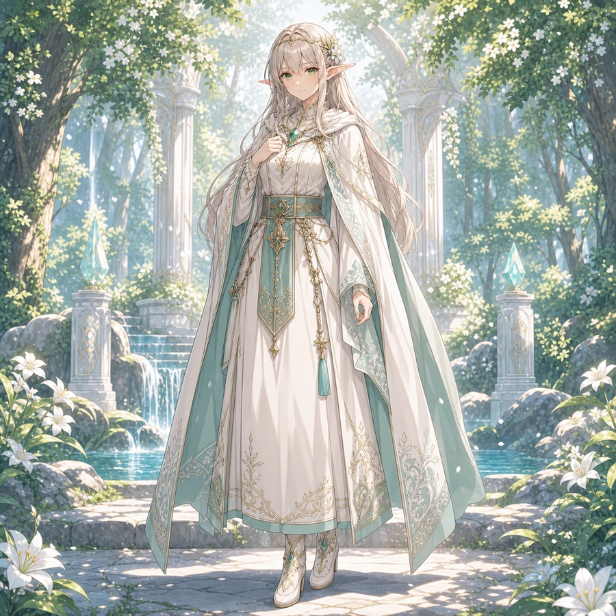 elf healer priestess outfit