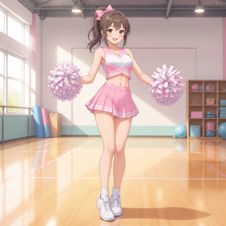 pastel pink cheer uniform