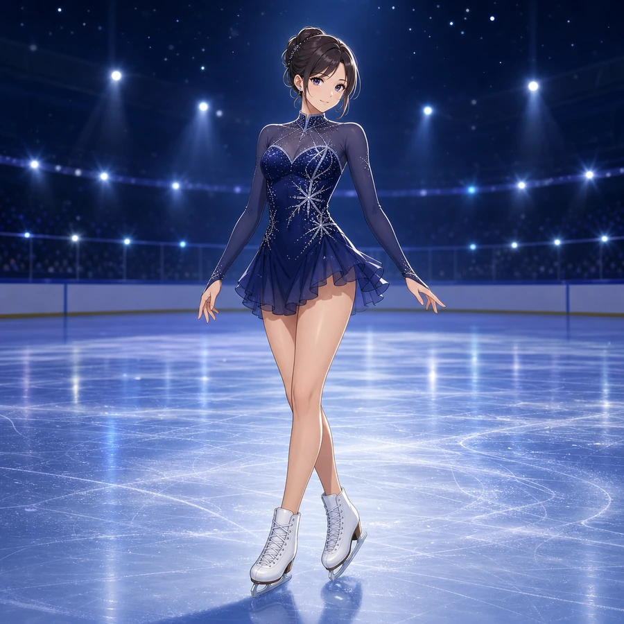 navy star figure skating dress