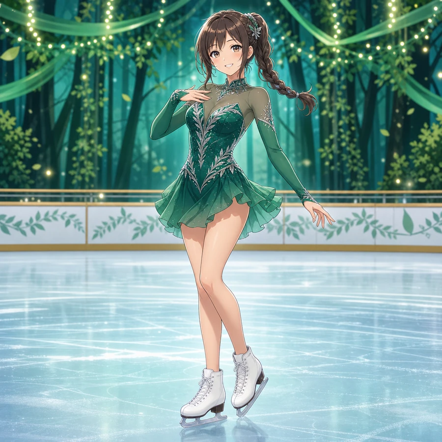emerald figure skating dress
