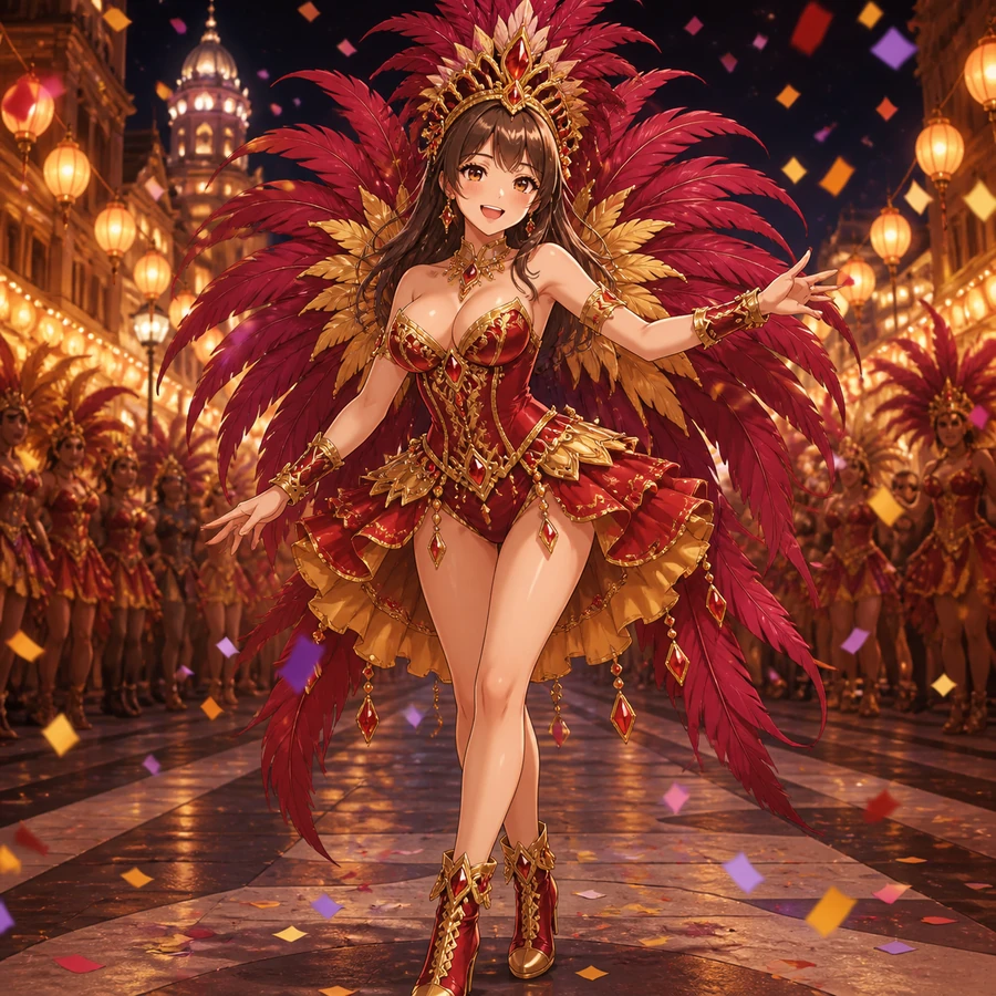 crimson gold carnival parade costume