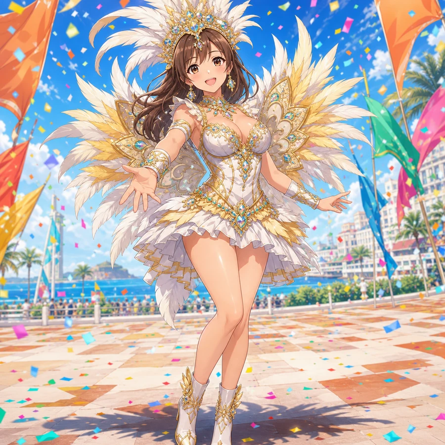 white gold carnival parade costume