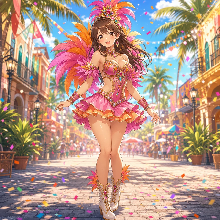 pink orange carnival parade costume