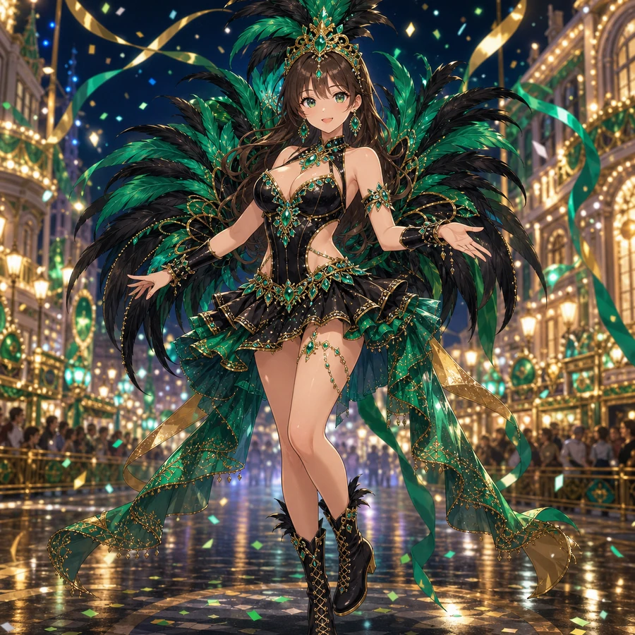 black emerald carnival parade costume
