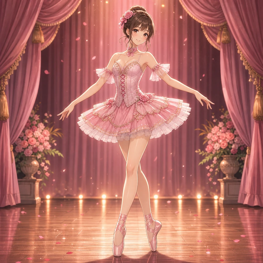rose pink ballet stage costume