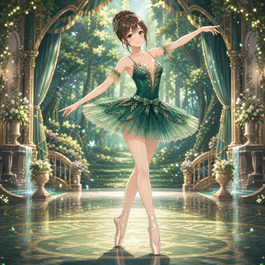 emerald ballet stage costume