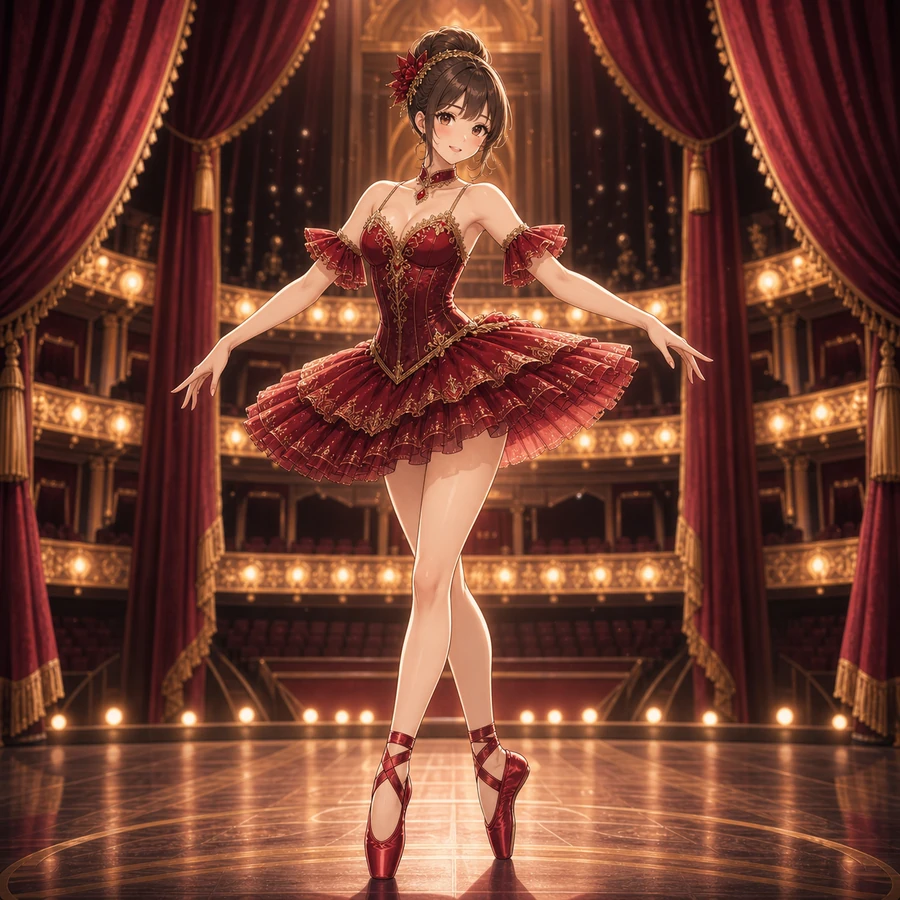 crimson ballet stage costume