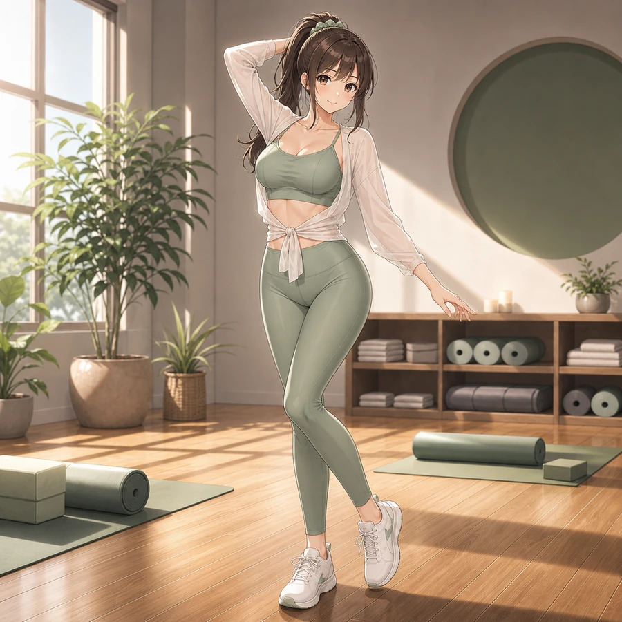sage green yoga outfit
