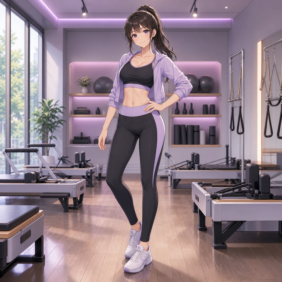 black lavender pilates outfit