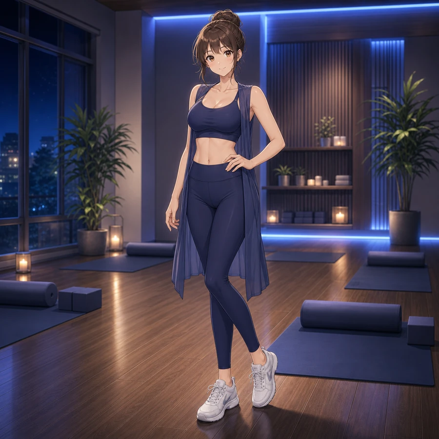 navy blue yoga outfit