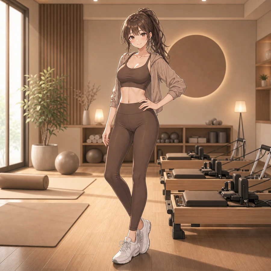 mocha brown pilates outfit