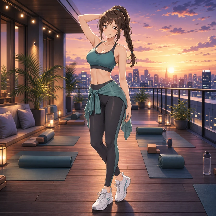 teal charcoal yoga outfit