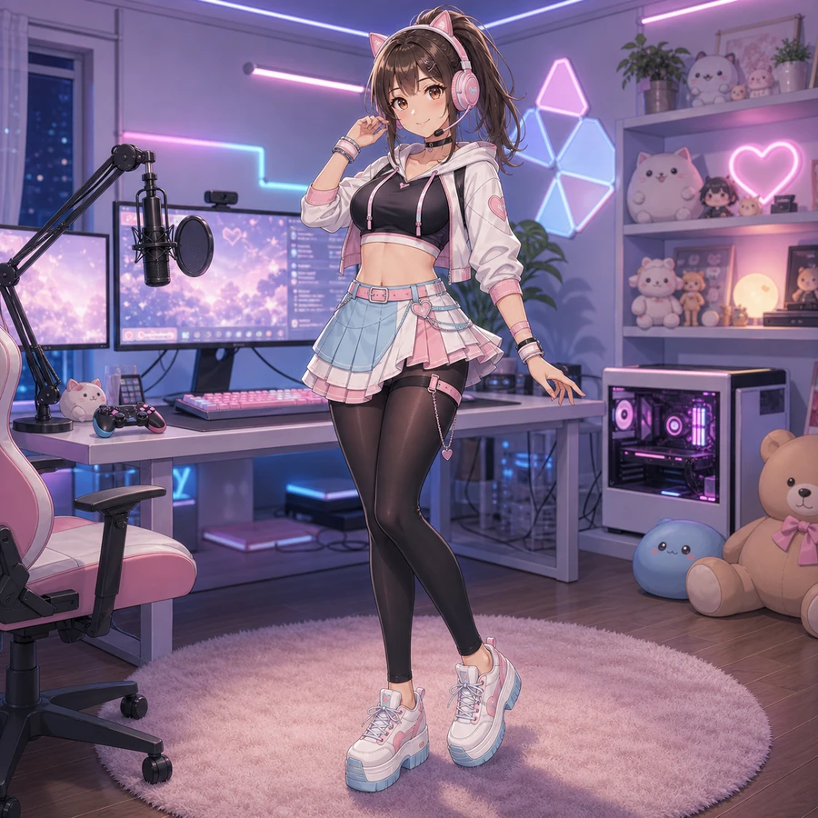 pastel gamer streamer outfit