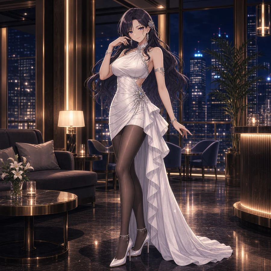 white asymmetrical party dress