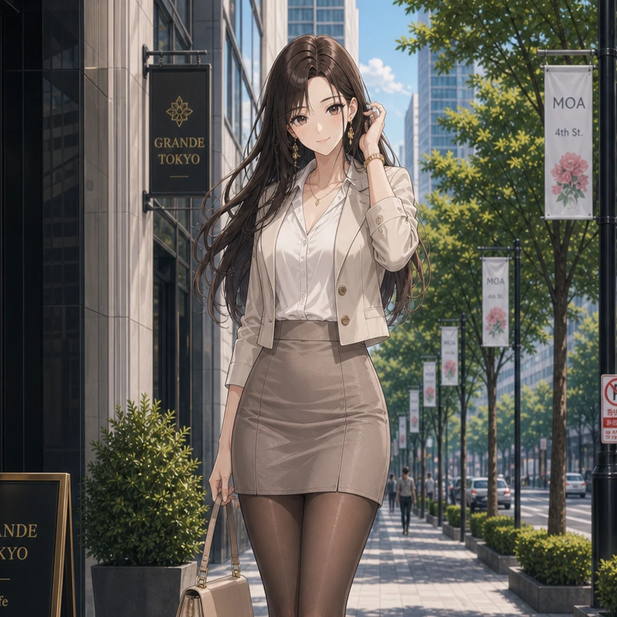 beige jacket tight mini skirt outfit