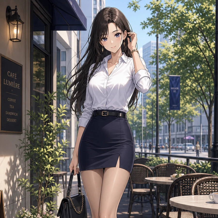 white shirt tight mini skirt outfit