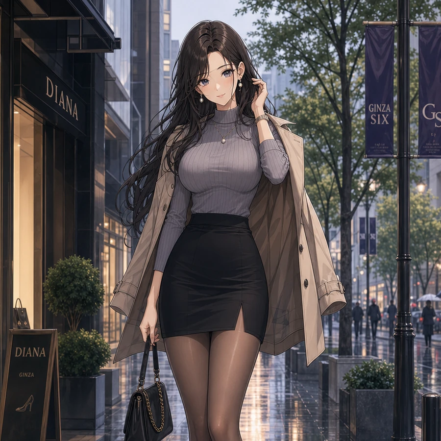 gray knit tight mini skirt outfit