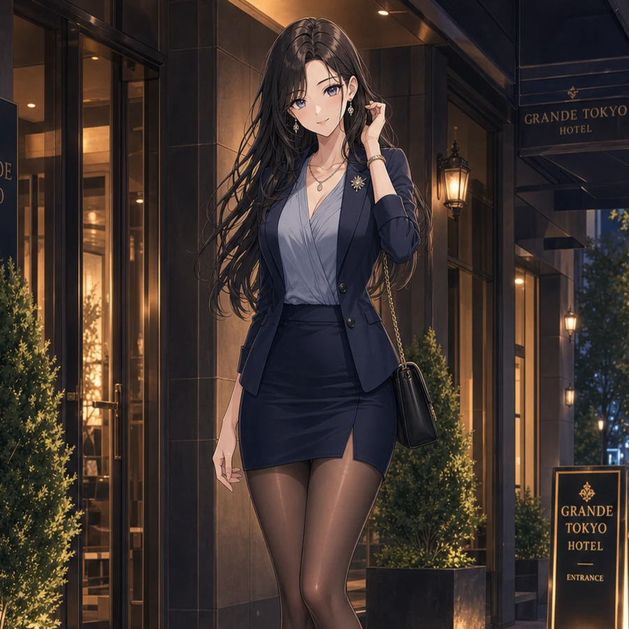 navy set-up mini skirt outfit