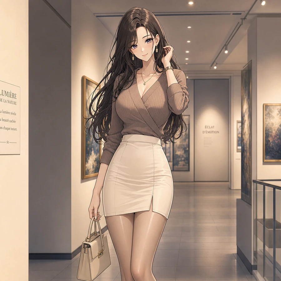 mocha brown tight mini skirt outfit