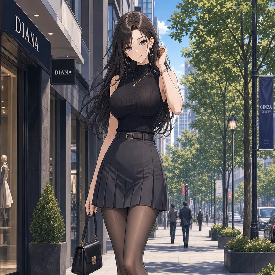 black top pleated mini skirt outfit