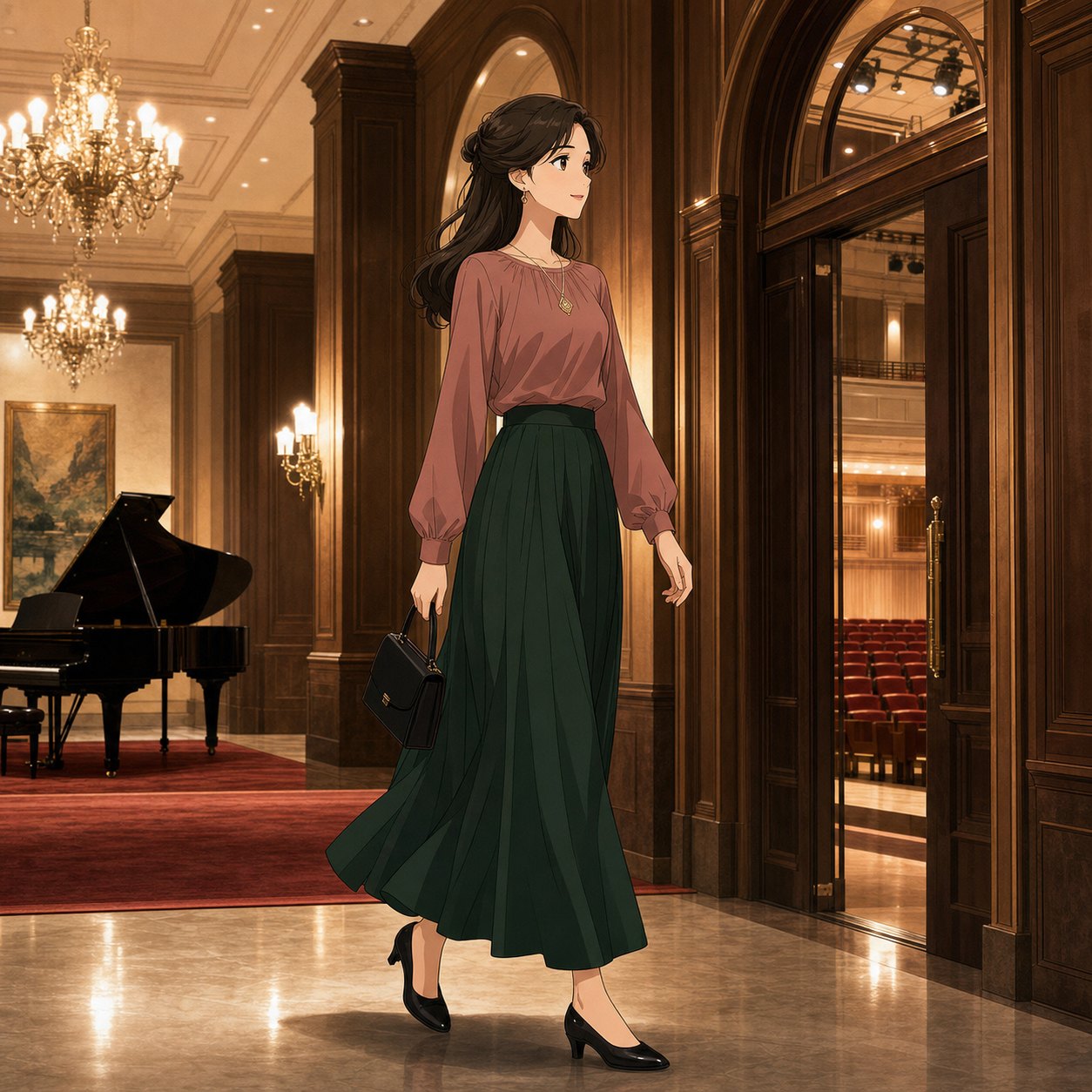 ローズブラウスのコンサートホール衣装