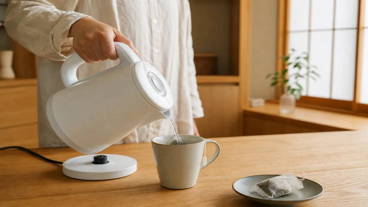 電気ケトルで無糖のお茶を用意して置き換えるイメージ