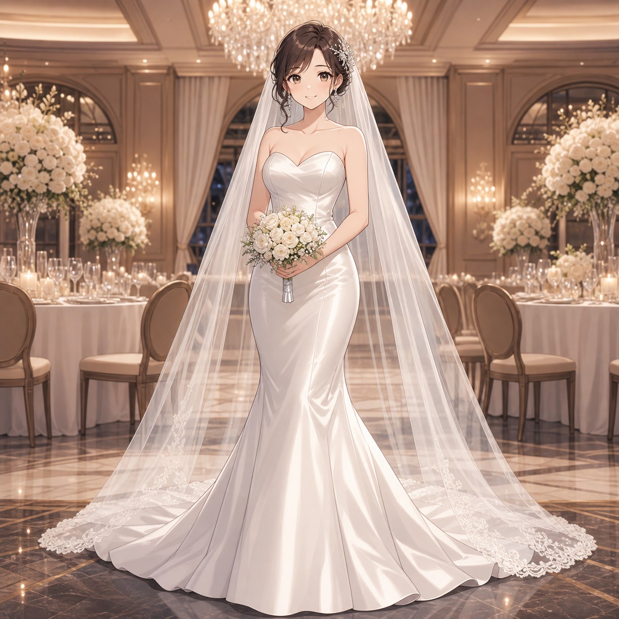 modern satin mermaid gown