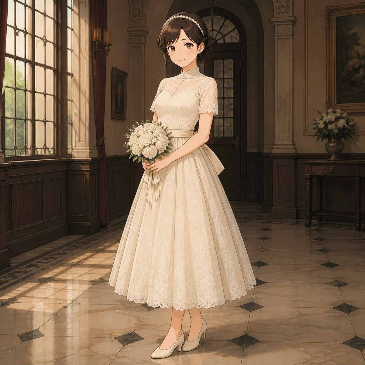 vintage tea-length wedding dress