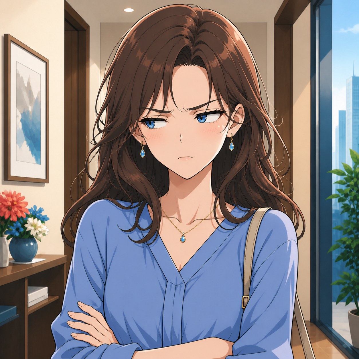 抱え込んだ不満と嫉妬のアニメ人物画像