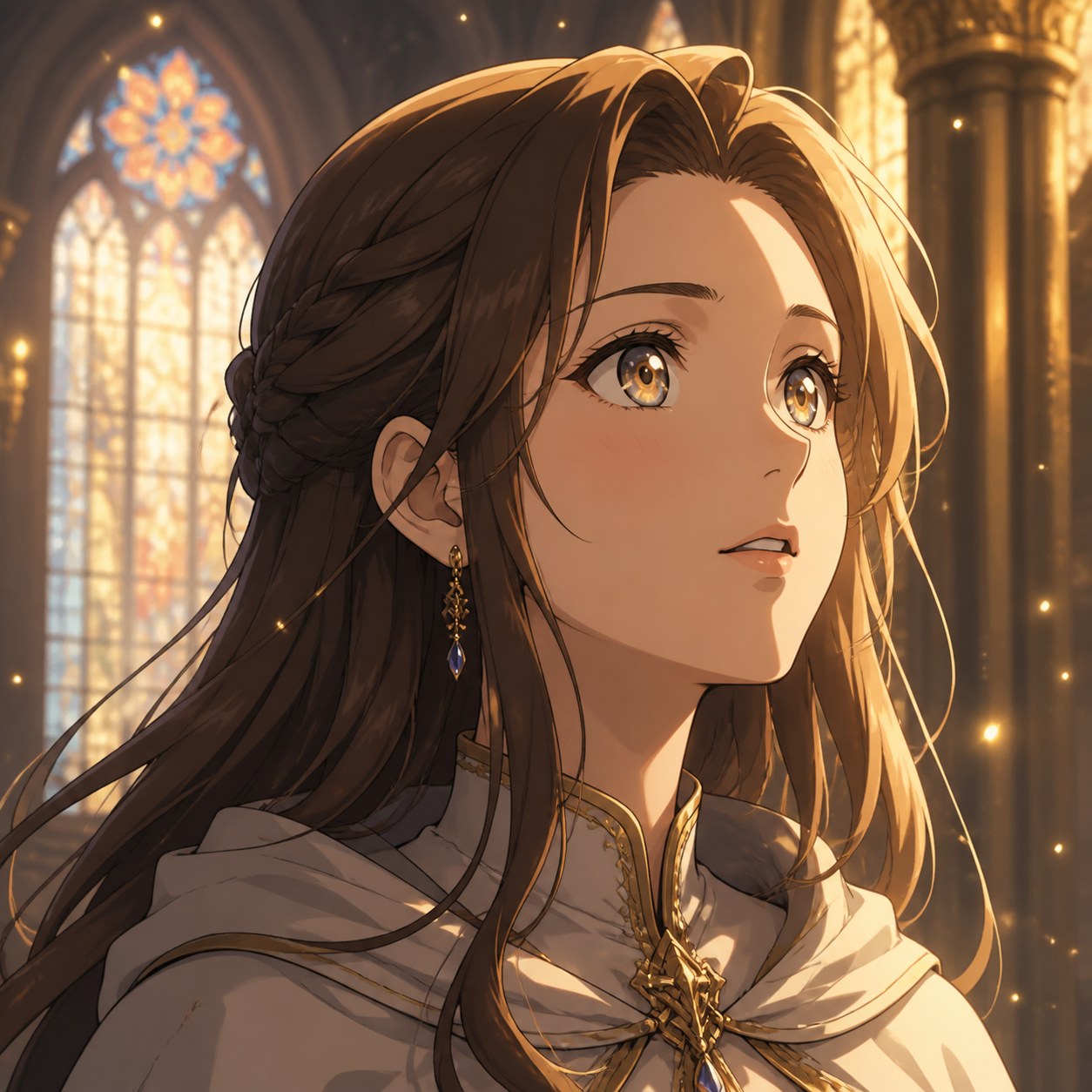 褒められて照れるファンタジーキャラクターの表情