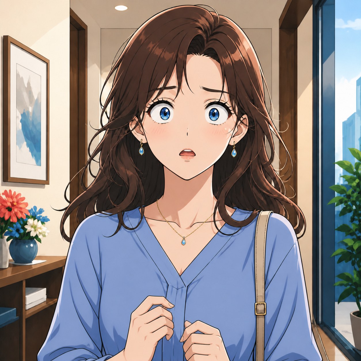 言葉を失った表情を表すアニメ人物画像