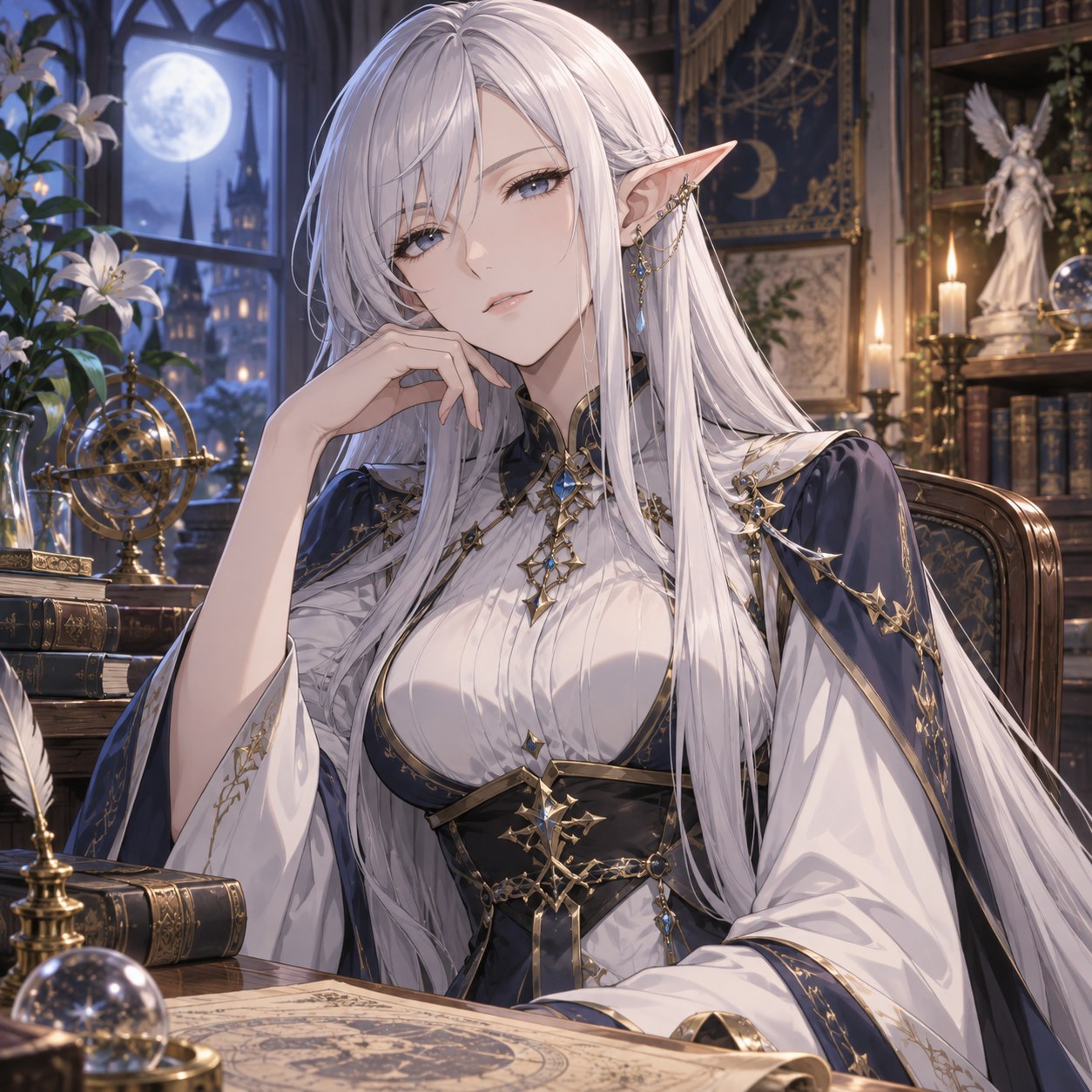 moonlit elven straight hair