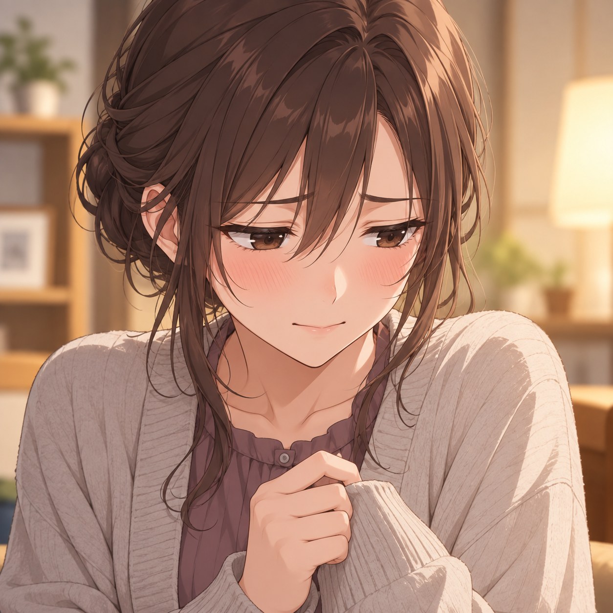 褒められても自信が持てない表情