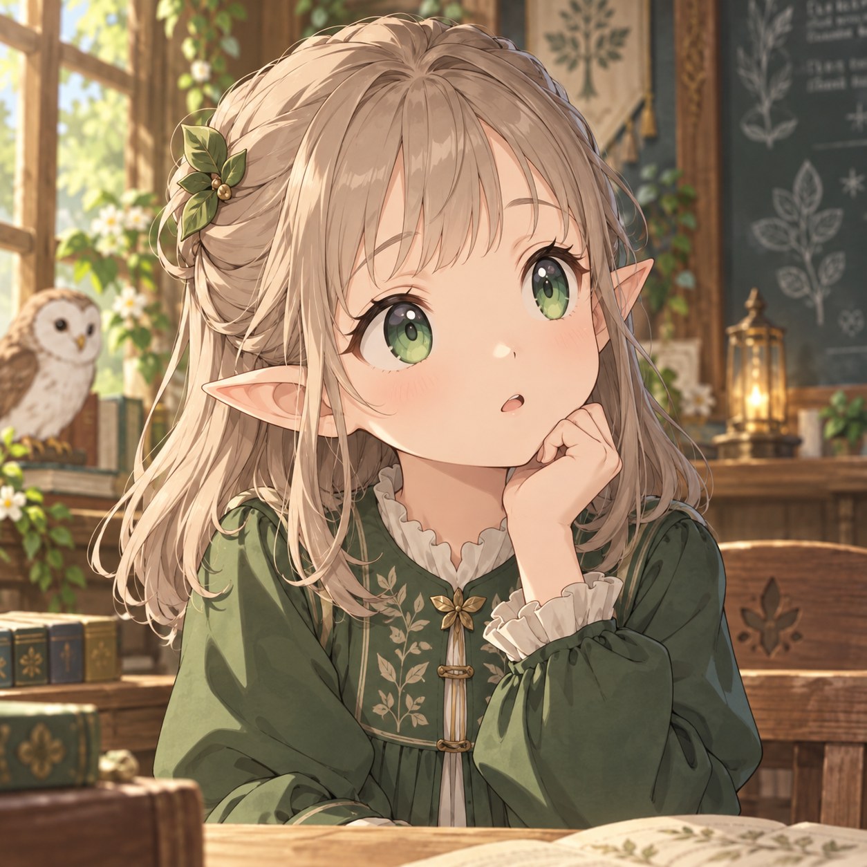 leaf clip child elf half-up