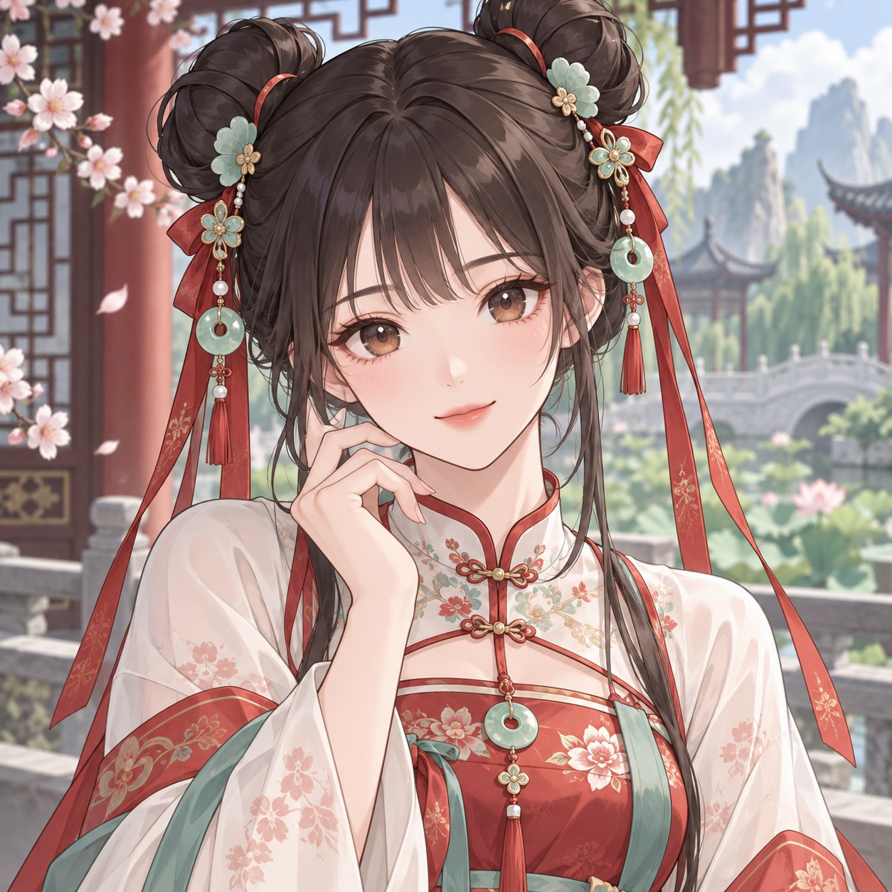 Chinese double bun hairstyle