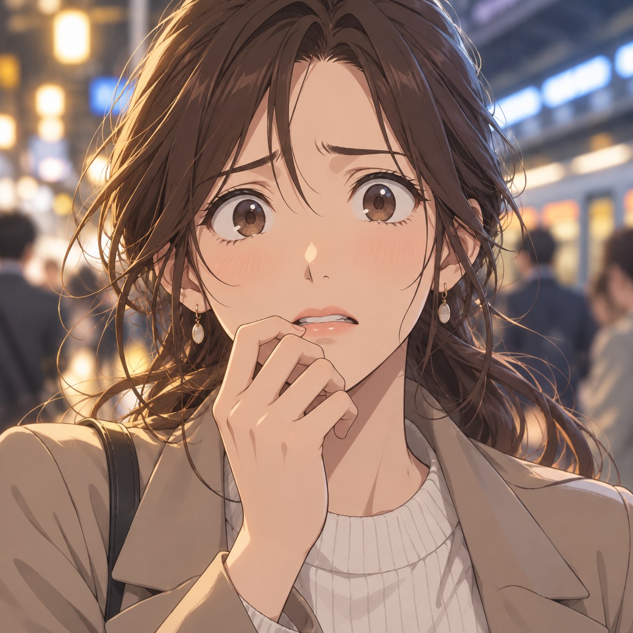 パニックになりかけた表情