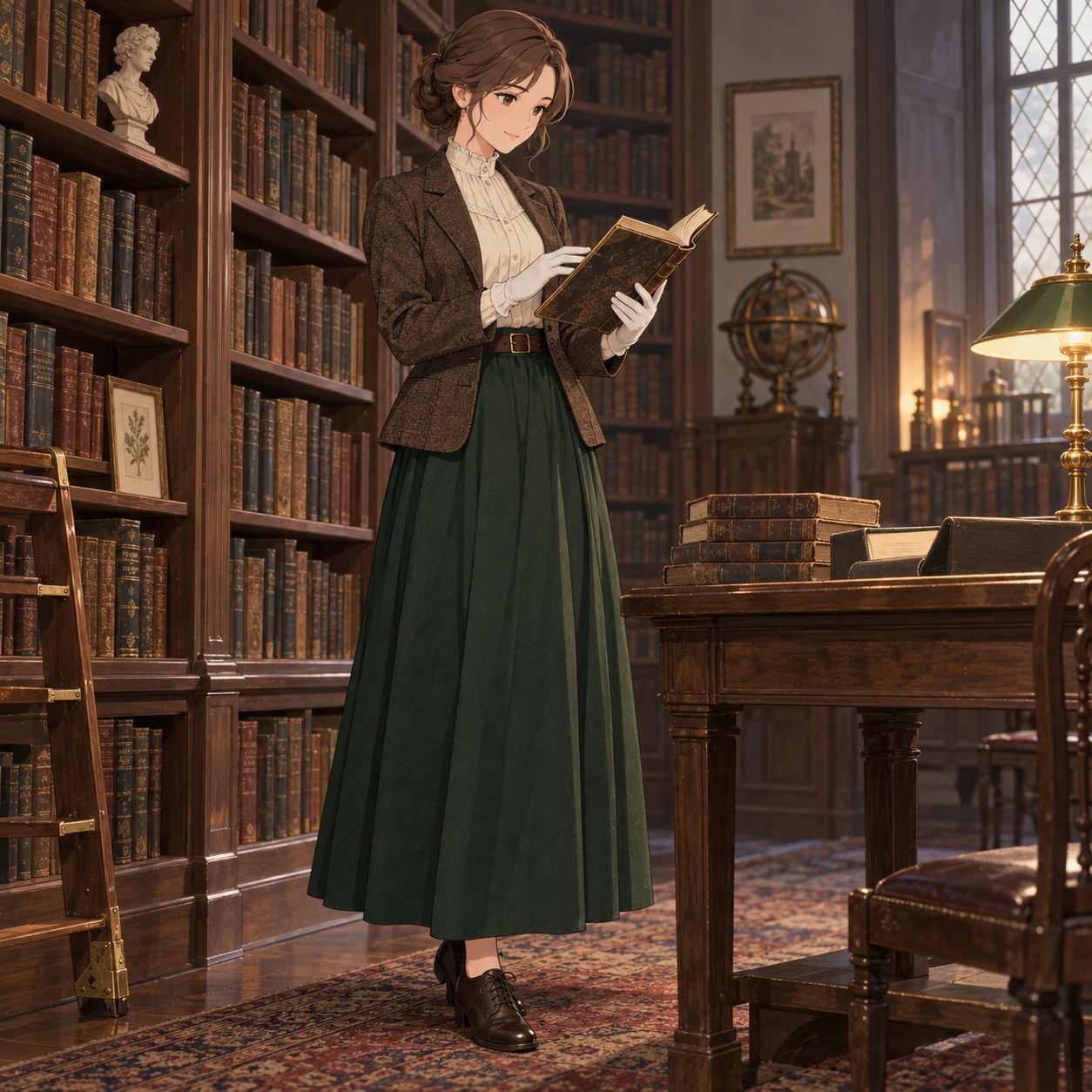 古書担当の図書館司書コーデ