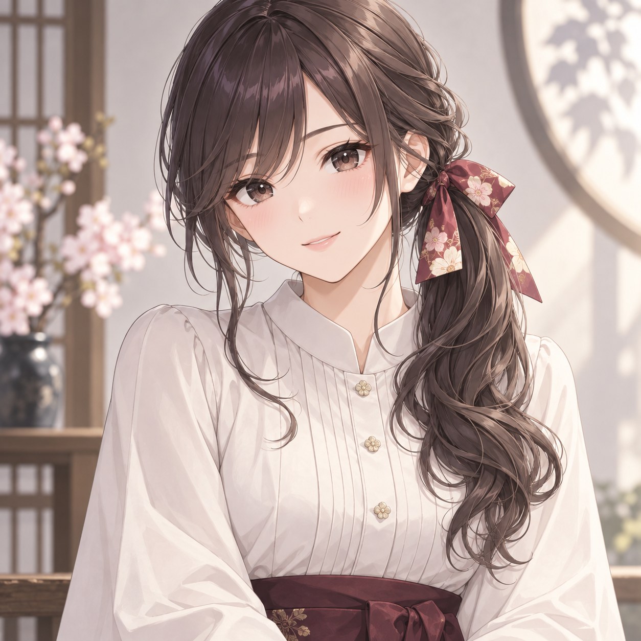 Japanese side ponytail hairstyle