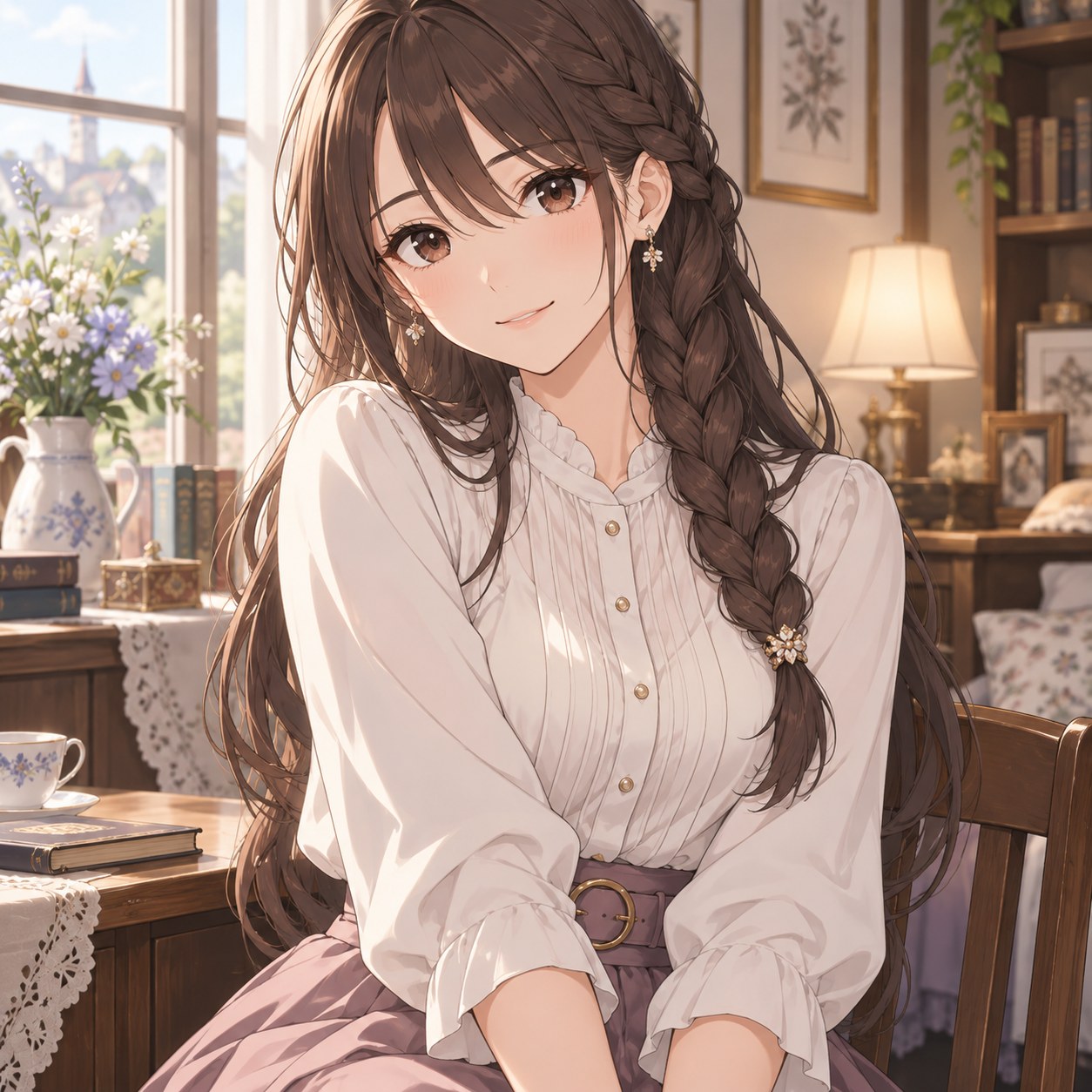 side braid long hair