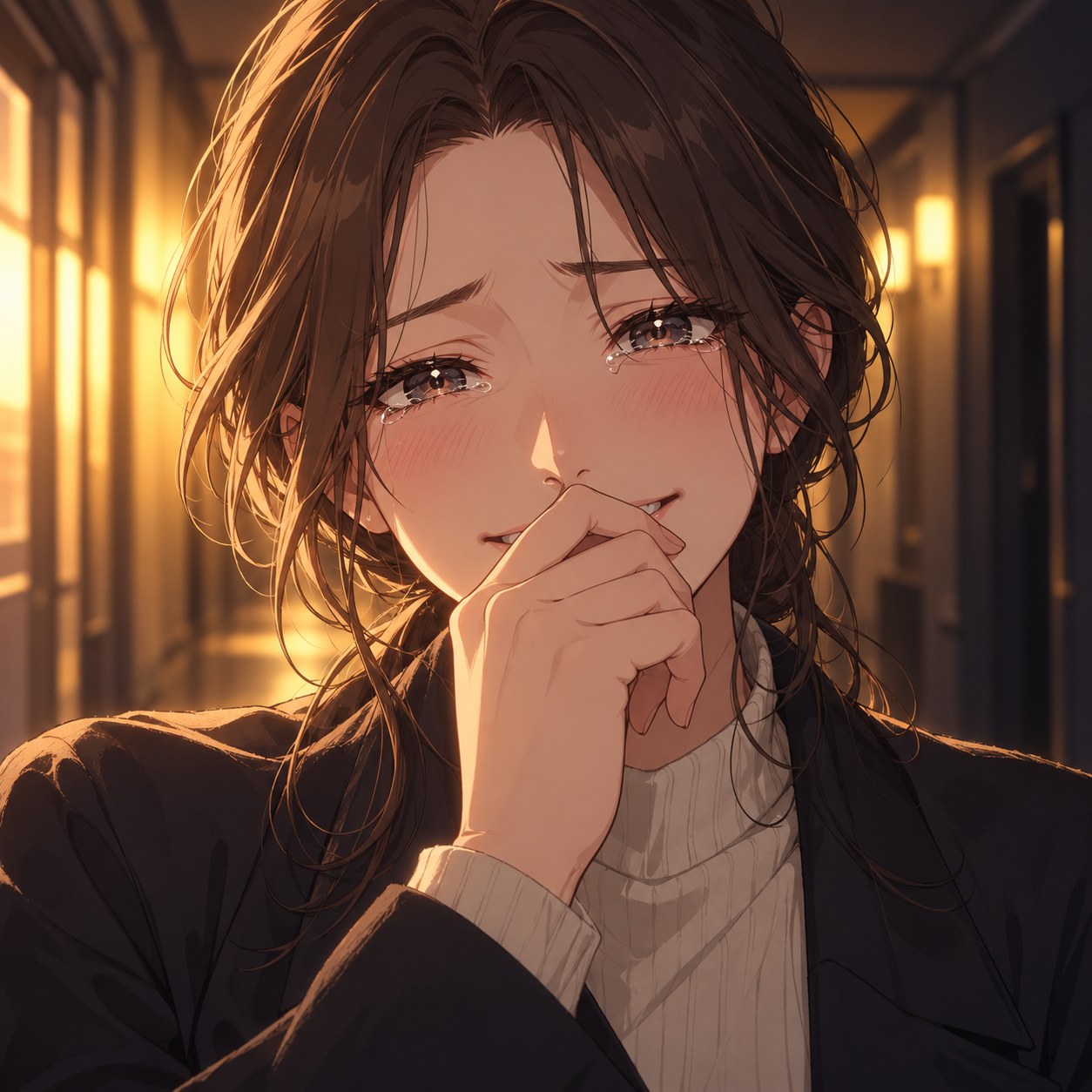 泣きそうなのに笑う表情