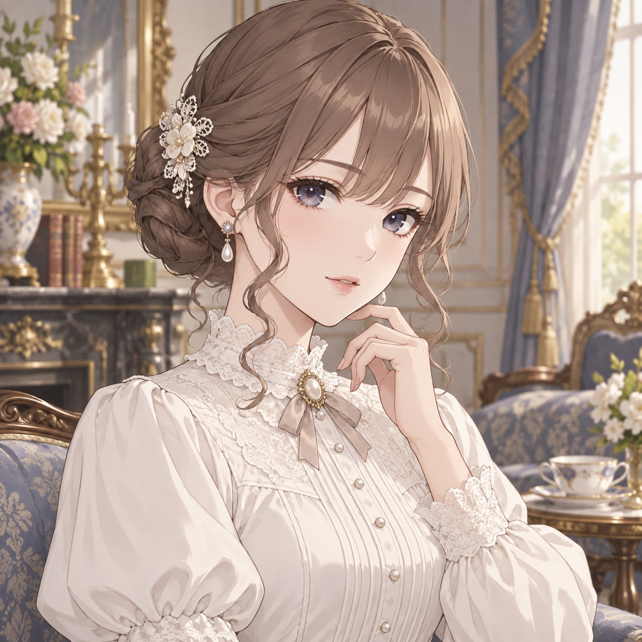 classic low chignon hairstyle